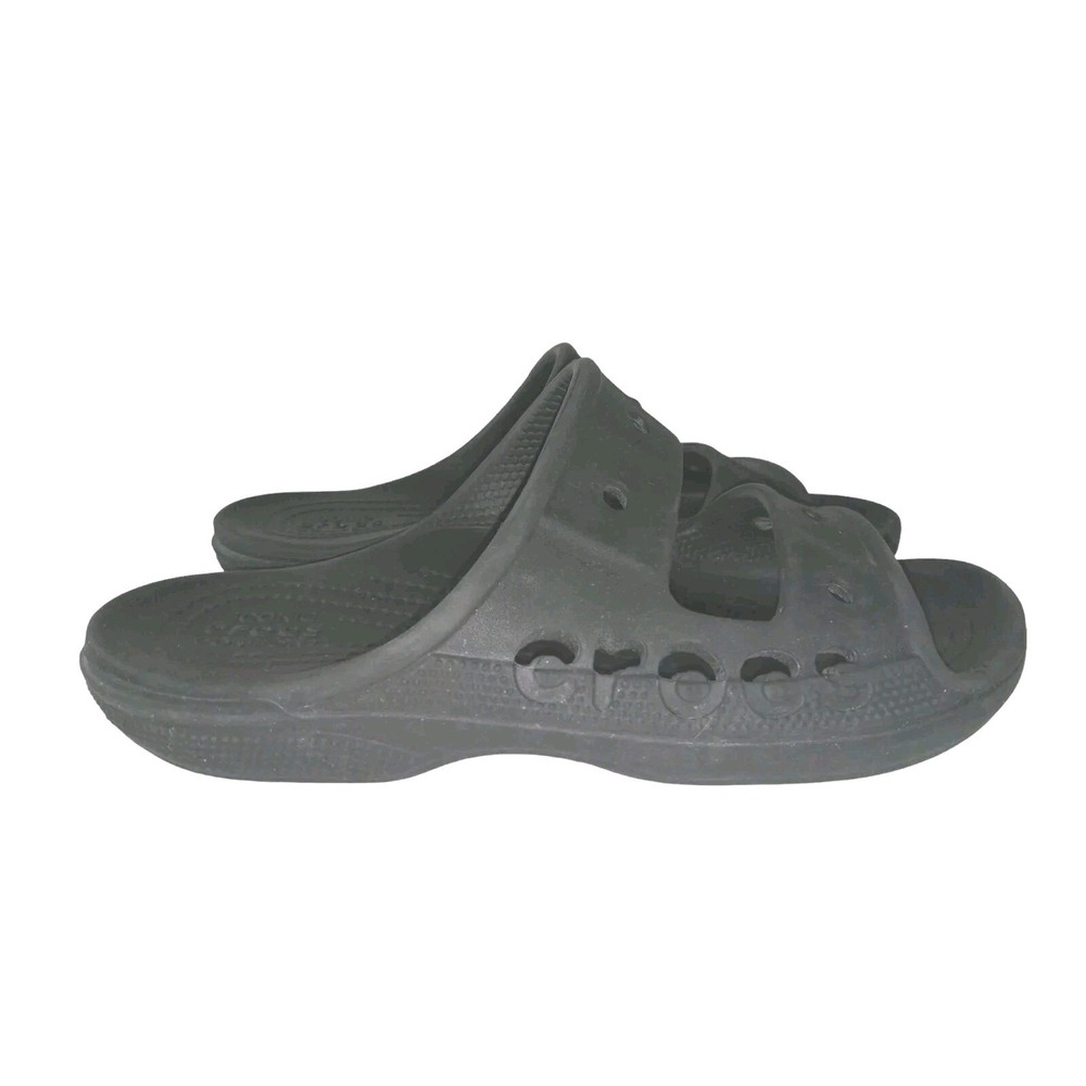 Crocs Iconic Comfort Sandals Sliders Double strap Open Toe Black‎ Size 9 womens